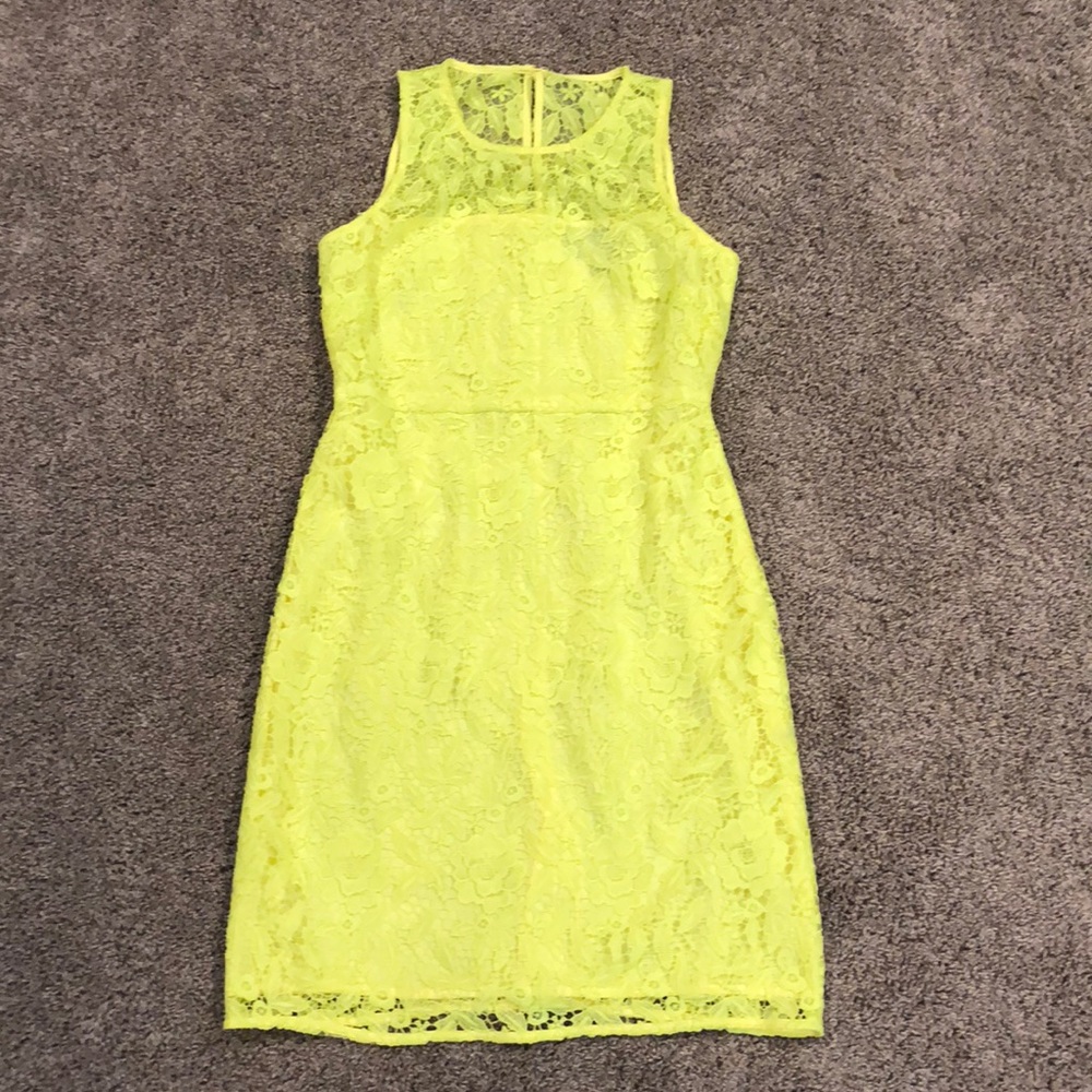 J Crew bright yellow lace dress 6